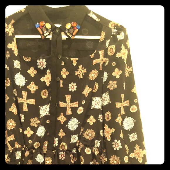 Line & Dot Dresses & Skirts - Line and Dot Bedazzled Shirt Dress